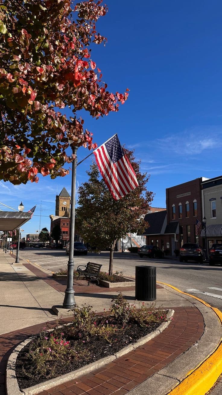 Charming main street in a small American town